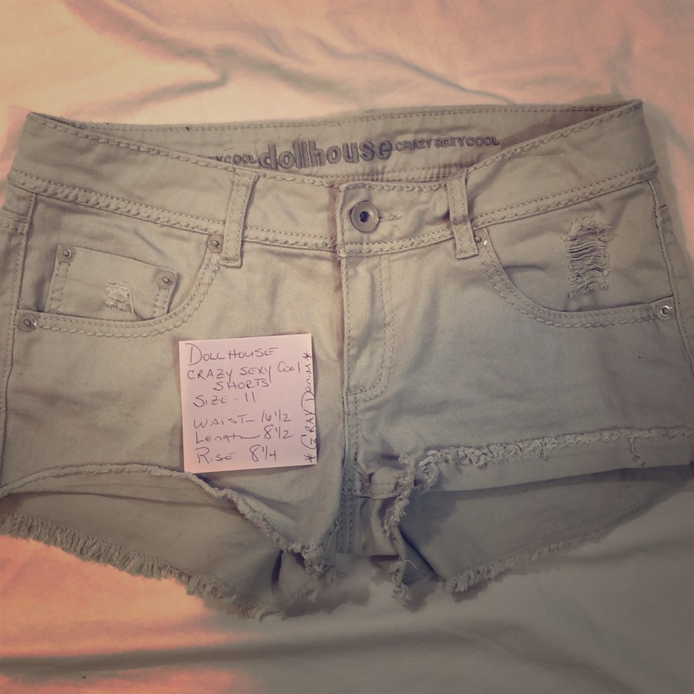 Dollhouse sexy cutoff short shorts gray denim